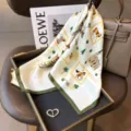 100% Mulberry Silk Scarf 68cm Equestrian Stamp Print Square Neck Scarf Elegant Women - Travel Stamp / 68cm