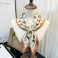 Silk square scarf 65cm equestrian horse print elegant neckerchief fashion accessory. - Galloping Horse