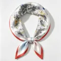 Silk square scarf with astrological print, 53cm elegant neck scarf for women spring autumn. - Constellation Myth