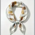 Silk square scarf 53cm luxury designer style handbag print neckerchief for women fashion - Brown Gray Handbag