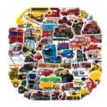 50 Stk süße Cartoon Fahrzeuge Aufkleber wasserdicht Vinyl Sticker für Laptop Auto Flasche - 50 Stück/Packung