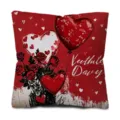 Valentine's Day red rose heart decorative pillow cover for sofa home bedroom cushion - Rose Balloon / 45x45cm