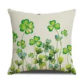 Fodera per Cuscino Lino San Patrizio Trifoglio Verde Copricuscino per Divano Casa - Stile 6(2SPJ(6))