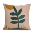 Funda de cojín estilo nórdico con estampado de hoja verde abstracta, decoración moderna. - Tamaño 45 Funda de Cojín de Lino (Sin Núcleo) Estampado de Una Sola Cara / Estilo 10