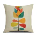 Nordic style floral pattern throw pillow cover, modern minimalist linen decorative cushion case for home. - 45 Size Linen Pillow Cover (Without Core) Single-Sided Print / Style 1