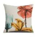 Linen floral throw pillow cover variant, modern artistic botanical print sofa cushion. - 45 Size Linen Pillow Cover (Without Core) Single-Sided Print / SRTK (36)