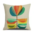 Nordic style retro floral pattern throw pillow cover, modern minimalist linen cushion case. - 45 Size Linen Pillow Cover (Without Core) Single-Sided Print / Style 2