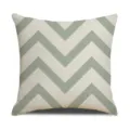 Funda de cojín geométrica chevron verde salvia moderna minimalista, suave tejido de lino. - Tamaño 45 Funda de Cojín de Lino (Sin Núcleo) Estampado de Una Sola Cara / Estilo 13