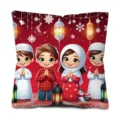 Festive cartoon character printed throw pillow cover for living room sofa home decor. - Style 2 / 45x45cm Single-Sided Print