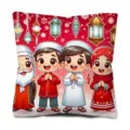 Festive cartoon character printed throw pillow cover for holiday home decor sofa bed 45x45cm - Style 3 / 45x45cm Single-Sided Print