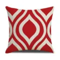 Modern geometric linen throw pillow cover red white decorative cushion case for sofa - 45 Size Linen Pillow Cover (Without Core) Single-Sided Print / 3JH (5)