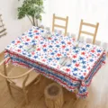Trapeziomantilo Amerikis Anexartisias polyester oikiaki diakosmisi trapezarias - Τετράγωνο Χτενισμένο Ύφασμα / 100x150cm
