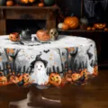 Halloween στρογγυλό τραπεζομάντηλο polyester διακοσμητικό κάλυμμα για πάρτι και διακόσμηση σπιτιού - 150*150cm Βουρτσισμένο Ύφασμα / Στρογγυλό HZB765