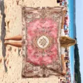 Fast dry polyester printed beach towel vintage floral design for summer holiday swimming pool. - HSTJ33-6
