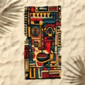 Abstract art print beach towel quick dry polyester lightweight fabric for seaside vacation swim - 70*140cm / HSTJ33-4