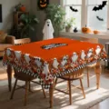 Nappe Halloween impermeable polyester automne decoration table manger citrouille fantome - HZB904-2