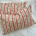 Charmante taie d'oreiller imprimee lapin fraise, deco de lit en peluche douce confortable. - HDRD355-31