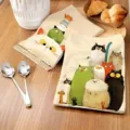 Vista dettagliata di strofinaccio da cucina in microfibra con stampa gatto, assorbente. - 40*60cm / Stile HMJB134-7