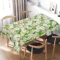 Nappe de table marguerite pour table à manger, housse de table anti-poussière en polyester - HZB730-14 / Tissu Brossé