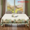 Nappe florale de printemps en polyester housse de table style pastoral pour table à manger - HZB730-21 / Tissu Brossé