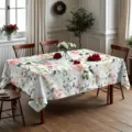 Nappe florale de printemps, housse de protection anti-poussière en polyester pour table. - HZB730-23 / Tissu Brossé