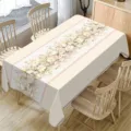 Nappe de Table Rectangulaire Motif Floral Décoration Intérieure Printemps Anti Poussière - HZB730-26 / Tissu Brossé