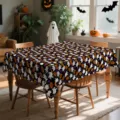 Nappe Halloween en polyester housse de table decor de maison de vacances impermeable - HZB904-10