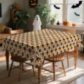 Nappe halloween citrouille chat noir motif tissu polyester housse table à manger déco - HZB904-9