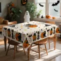 Nappe en polyester imprimée d'Halloween, décoration de table de salle à manger festive. - HZB904-11
