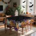 Nappe d'Halloween impermeable en polyester pour decoration de table de salle a manger - HZB904-16