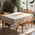 Nappe d'Halloween polyester motif fantôme citrouille effrayante décoration table à manger 01 - HZB904-20