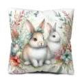 Housse de Coussin Lapin de Pâques Motif Floral Peau de Pêche Décoration Canapé Maison - 45 Taille Housse De Coussin En Velours Peau De Pêche (Sans Garnissage) Impression Simple Face / Style 4