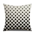 Modern minimalist geometric throw pillow cover, black and white diamond pattern linen cushion case. - 45 Size Linen Pillow Cover (Without Core) Single-Sided Print / Geometric Style 1