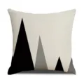 Modern minimalist geometric triangle pattern linen sofa throw pillow cover without core main view - 45 Size Linen Pillow Cover (Without Core) Single-Sided Print / Geometric Style 3