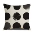 Modern minimalist black and white polka dot linen throw pillow cover for sofa decor. - 45 Size Linen Pillow Cover (Without Core) Single-Sided Print / Geometric Style 5