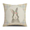 Easter bunny throw pillow cover linen decorative cushion for home sofa bed decoration - 45x45cm / Style 4