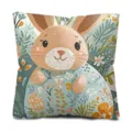 Niedlicher Osterhase Kissenbezug floral dekorative Kissenhülle für Sofa Schlafzimmer - 45x45cm / FH48(2)