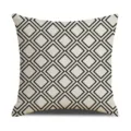 Geometric print throw pillow cover, black and white diamond pattern linen sofa cushion case. - 45 Size Linen Pillow Cover (Without Core) Single-Sided Print / Geometric Style 4