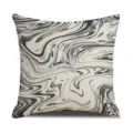Modern abstract geometric throw pillow cover, black and grey marble lines design for sofa. - 45 Size Linen Pillow Cover (Without Core) Single-Sided Print / Geometric Style 6