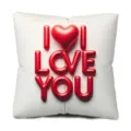 Valentine's Day pillow cover with red 3D balloon heart love letter design for sofa. - Style 1
