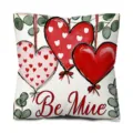 Federa Cuscino San Valentino Stampa Cuore Velluto Pelle di Pesca Decorazione Divano - Fodera per Cuscino Stampata su Un Lato / Stile 1(QRJ69(1))