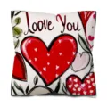 San Valentino amore cuore stampato federa pelle di pesca divano cuscino decorativo fodera - Fodera per Cuscino Stampata su Un Lato / Stile 4(QRJ69(4))