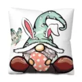 Easter Gnome Bunny Pillowcase Cute Floral Spring Cushion Cover Soft Peach Skin Fabric - Easter Bunny