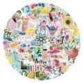 Sommer Ästhetik Doodle Aufkleber Set, wasserdichte süße Sticker für Laptop, Flasche. - Sommer Frische B / 100 Stück/Packung