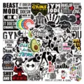 50 Stk. Fitness Gym Motivation Aufkleber Wasserdichte Vinyl Sticker für Trinkflasche Laptop - 50 Stk Fitness Schriftzug