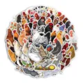 60 Stück süße Hühner Aufkleber wasserdicht Vinyl Sticker Pack für Laptop Koffer Skateboard Tasse - 60 Stück/Packung