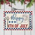 Amerikaanse Onafhankelijkheidsdag placemat 4 juli patriotisch rood wit blauw tafelmat deco - HCD10-5