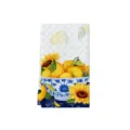 Canovaccio da cucina limone girasole estivo, panno microfibra porcellana blu, strofinaccio assorbente. - Stile 13