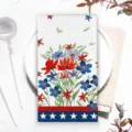 Amerikaanse Onafhankelijkheidsdag keukentheedoek met bloemster motief, absorberende microvezel. - Stijl 10 / 40*60cm