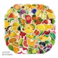 60 Stk süße Obst Aufkleber Pack wasserdichte ästhetische Cartoon Sticker für Handyhülle - Frucht-Aufkleber / 60 Stück/Packung